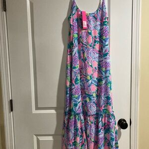 Lilly Pulitzer NWT Vinnie Midi Dress Green Tropical Maxi Dress size M NWT $188 M